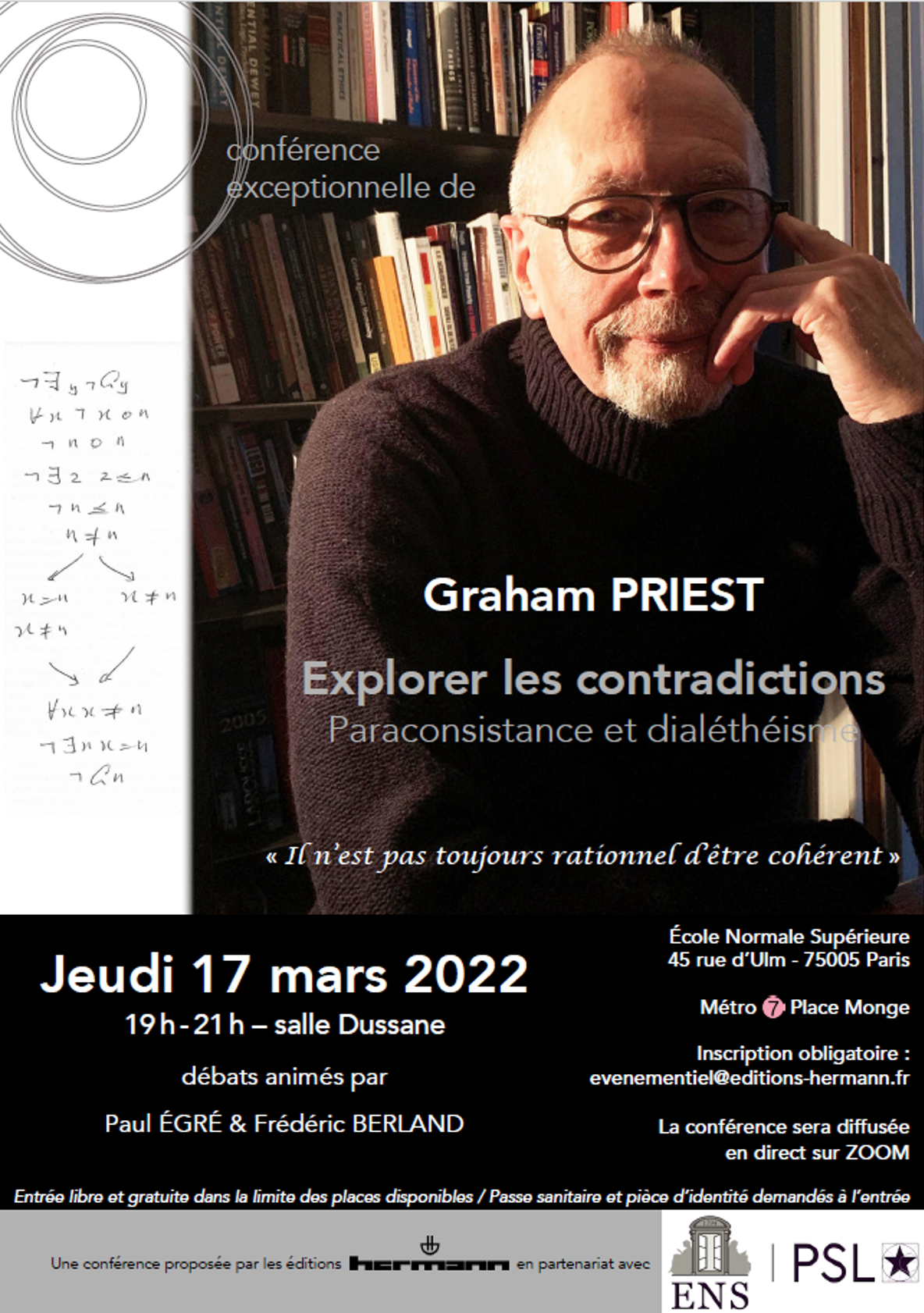 CONFÉRENCE ǀ Graham PRIEST Explorer les contradictions, Paraconsistance et  dialéthéisme - INSTITUT JEAN NICOD